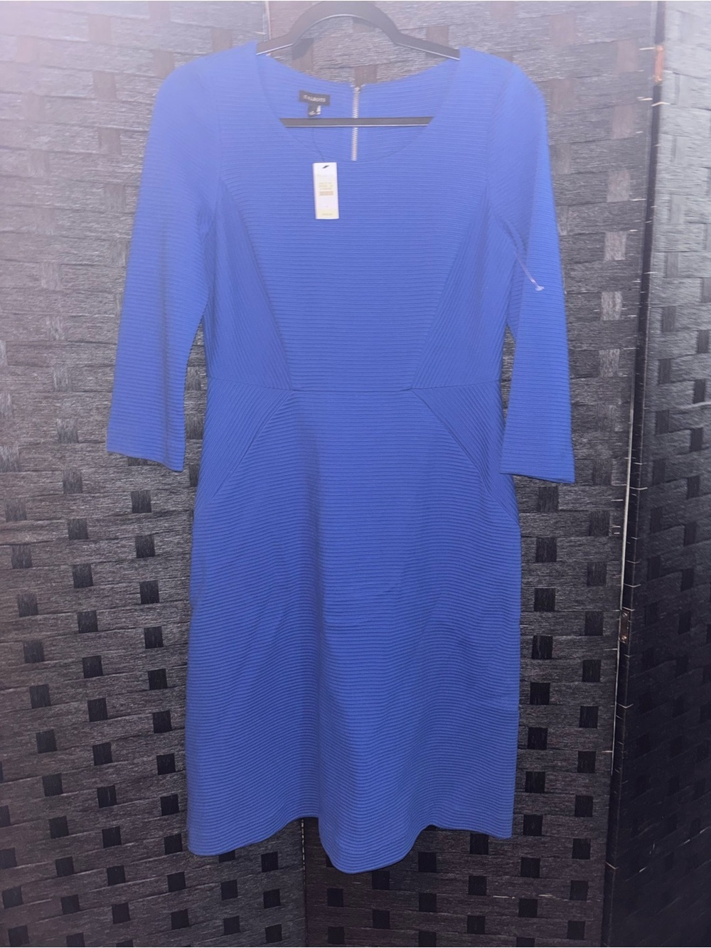 Talbots Royal Blue Long Sleeve Textured Sheath Dress NWT SIZE 4